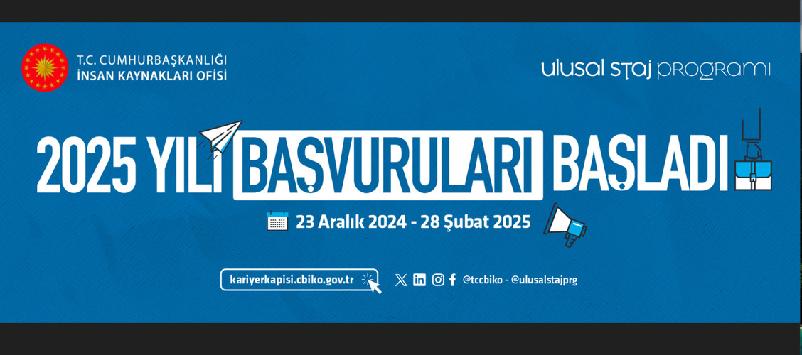 Cumhurbaşkanlığı 2025 Yılı Ulusal Staj Programı 